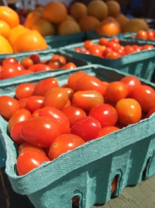 An abundance of organic cherry tomatoes. 